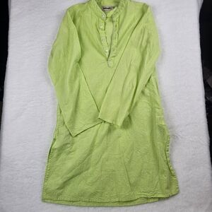 Fabindia Tunic Kurta 8-10Yrs Green Placket Pockets Cotton